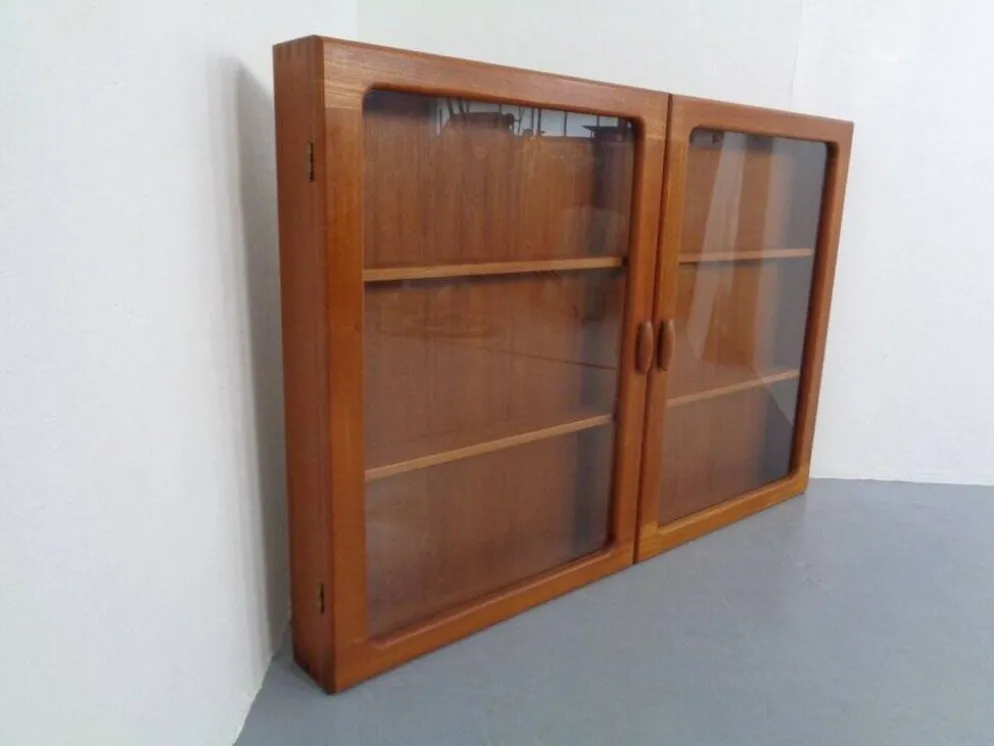 Wall Cabinet with Glass Doors from Dyrlund, Denmark, 1970s