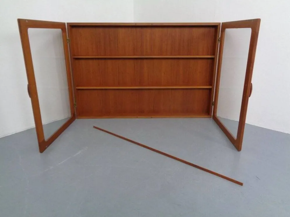 Wall Cabinet with Glass Doors from Dyrlund, Denmark, 1970s