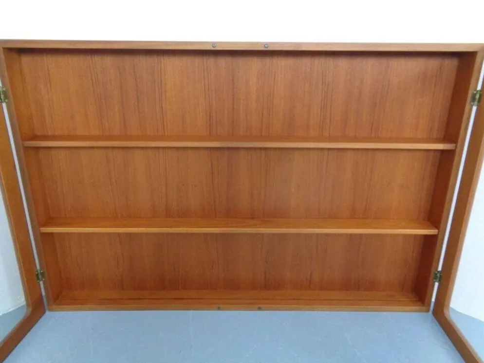 Wall Cabinet with Glass Doors from Dyrlund, Denmark, 1970s