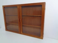 Wall Cabinet with Glass Doors from Dyrlund, Denmark, 1970s