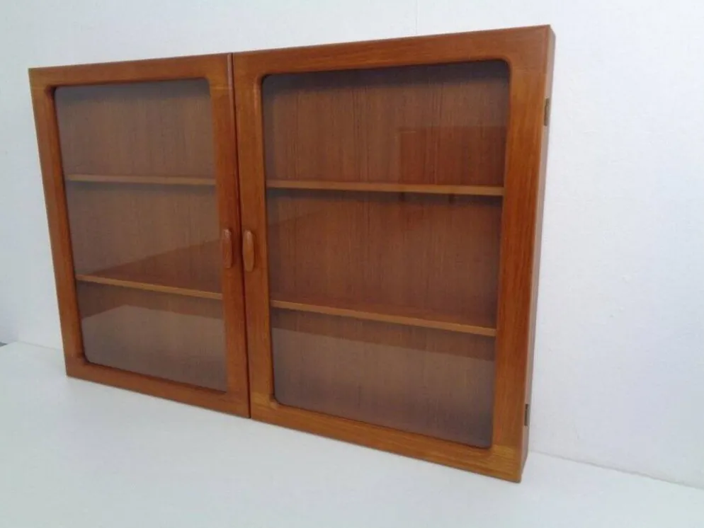 Wall Cabinet with Glass Doors from Dyrlund, Denmark, 1970s
