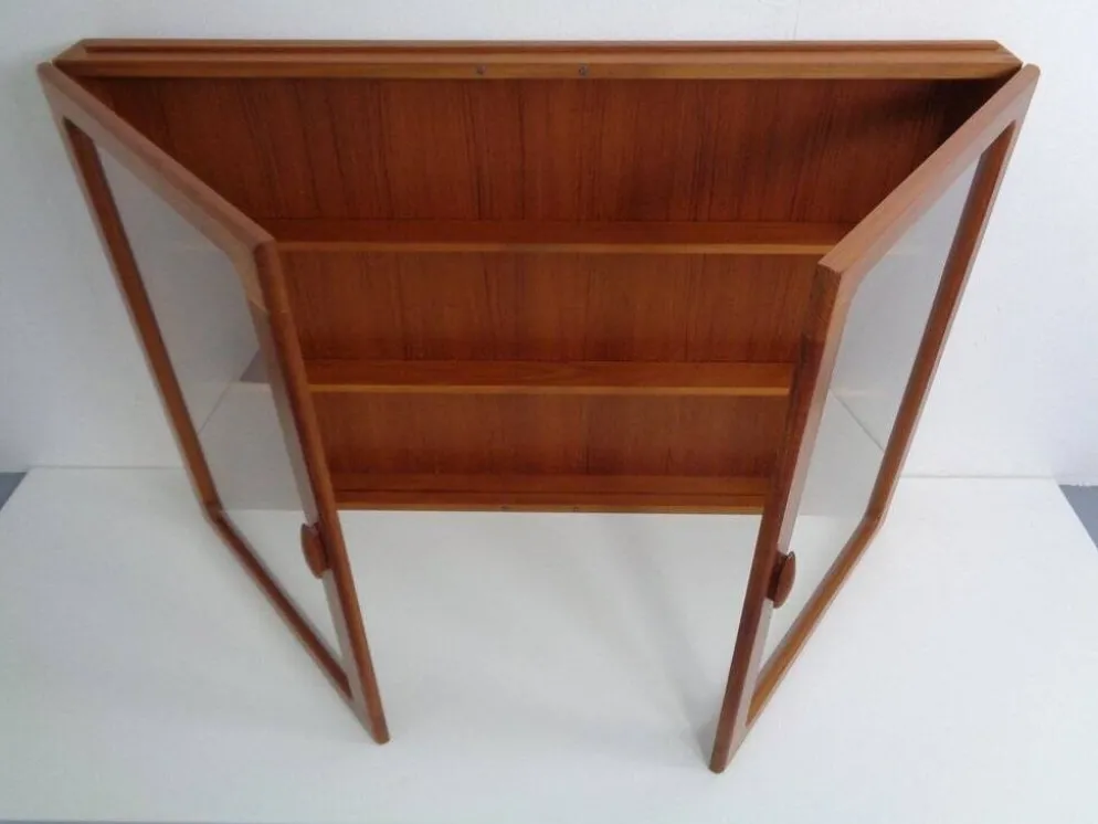 Wall Cabinet with Glass Doors from Dyrlund, Denmark, 1970s