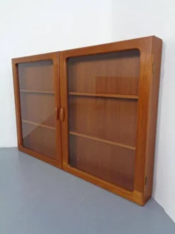 Wall Cabinet with Glass Doors from Dyrlund, Denmark, 1970s
