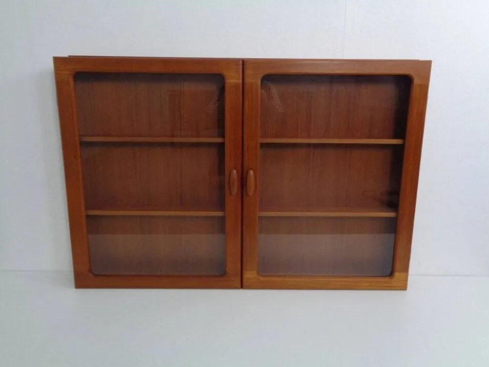 Wall Cabinet with Glass Doors from Dyrlund, Denmark, 1970s
