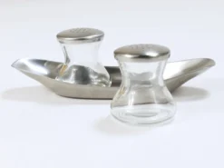 Wilhelm Wagenfeld Milieu du Siècle Max & Moritz Sel Poivre Jumelles Shakers, WMF, Années 1950