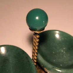 Wolfers Frères, double saleron condimentier en argent massif vermeil et ave