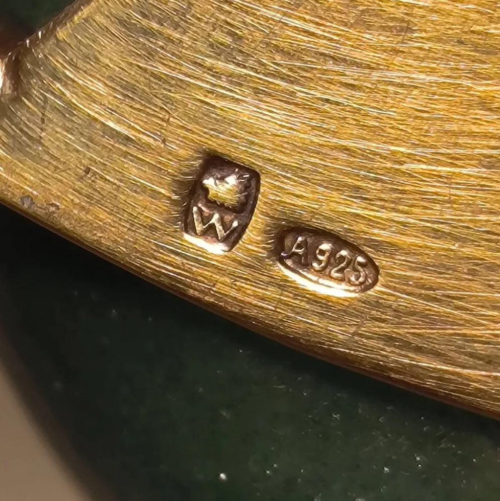 Wolfers Frères, double saleron condimentier en argent massif vermeil et ave