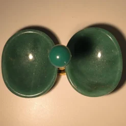 Wolfers Frères, double saleron condimentier en argent massif vermeil et ave