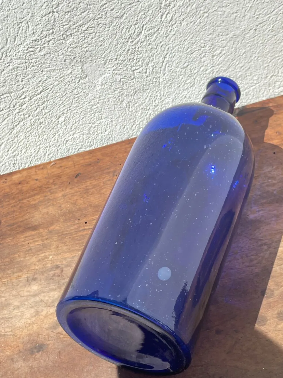 3x bouteilles en vert &bleu comme base pour lampes