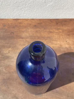 3x bouteilles en vert &bleu comme base pour lampes