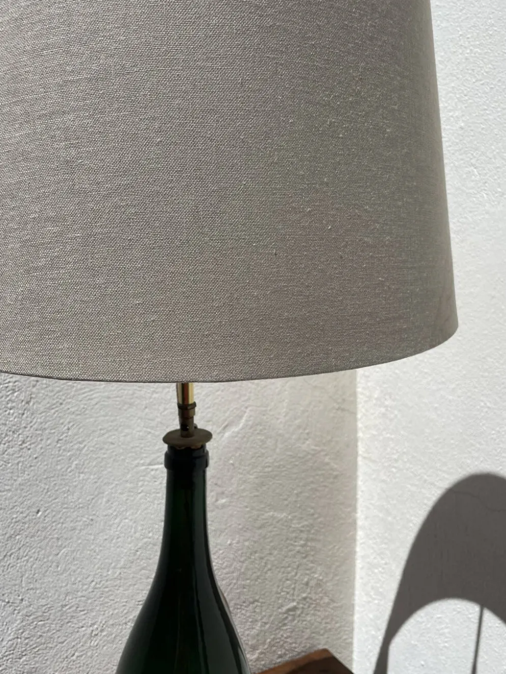 3x bouteilles en vert &bleu comme base pour lampes