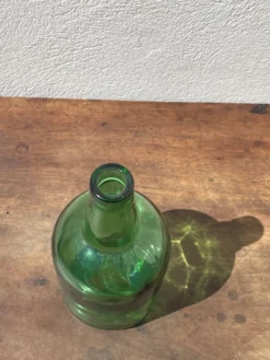 3x bouteilles en vert &bleu comme base pour lampes