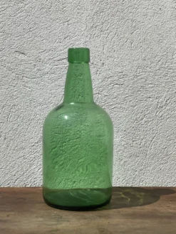 3x bouteilles en vert &bleu comme base pour lampes