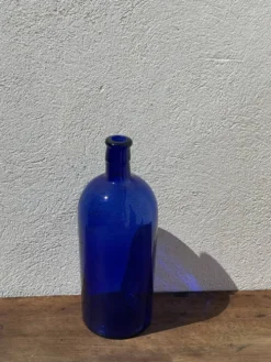 3x bouteilles en vert &bleu comme base pour lampes