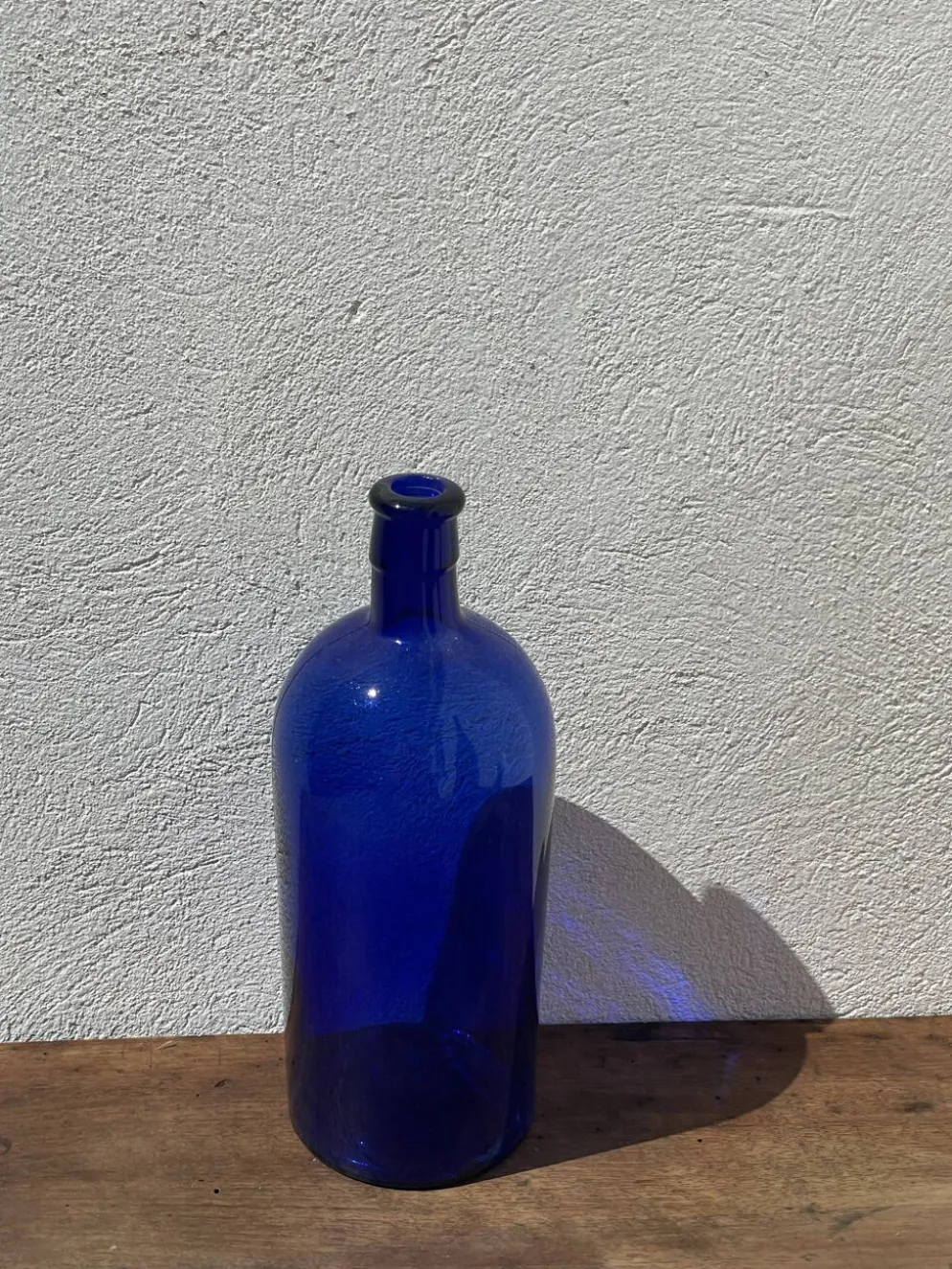 3x bouteilles en vert &bleu comme base pour lampes