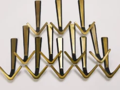 21x Crochet Mural Double en Laiton Midcentury par Herta Baller, Vienne, Autriche, Années 1950