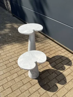 2x Eros Side table Angelo Mangiarotti Carrara marmer Nieuwstaat!