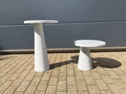 2x Eros Side table Angelo Mangiarotti Carrara marmer Nieuwstaat!