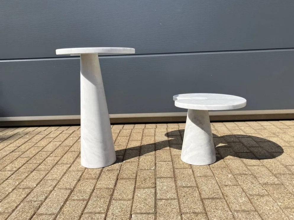 2x Eros Side table Angelo Mangiarotti Carrara marmer Nieuwstaat!