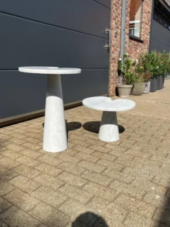 2x Eros Side table Angelo Mangiarotti Carrara marmer Nieuwstaat!