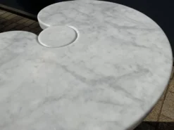 2x Eros Side table Angelo Mangiarotti Carrara marmer Nieuwstaat!