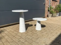 2x Eros Side table Angelo Mangiarotti Carrara marmer Nieuwstaat!
