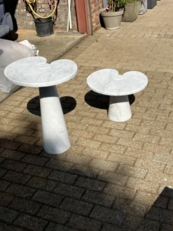 2x Eros Side table Angelo Mangiarotti Carrara marmer Nieuwstaat!