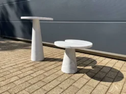 2x Eros Side table Angelo Mangiarotti Carrara marmer Nieuwstaat!