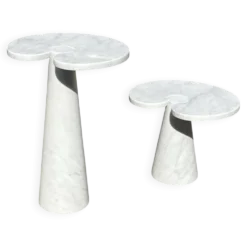 2x Eros Side table Angelo Mangiarotti Carrara marmer Nieuwstaat!