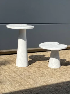 2x Eros Side table Angelo Mangiarotti Carrara marmer Nieuwstaat!