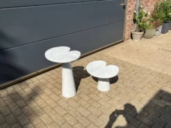 2x Eros Side table Angelo Mangiarotti Carrara marmer Nieuwstaat!