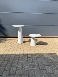 2x Eros Side table Angelo Mangiarotti Carrara marmer Nieuwstaat!